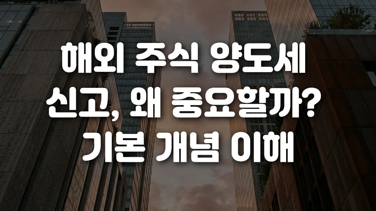 해외 주식 양도세 신고 왜 중요할까 기본 개념 이해