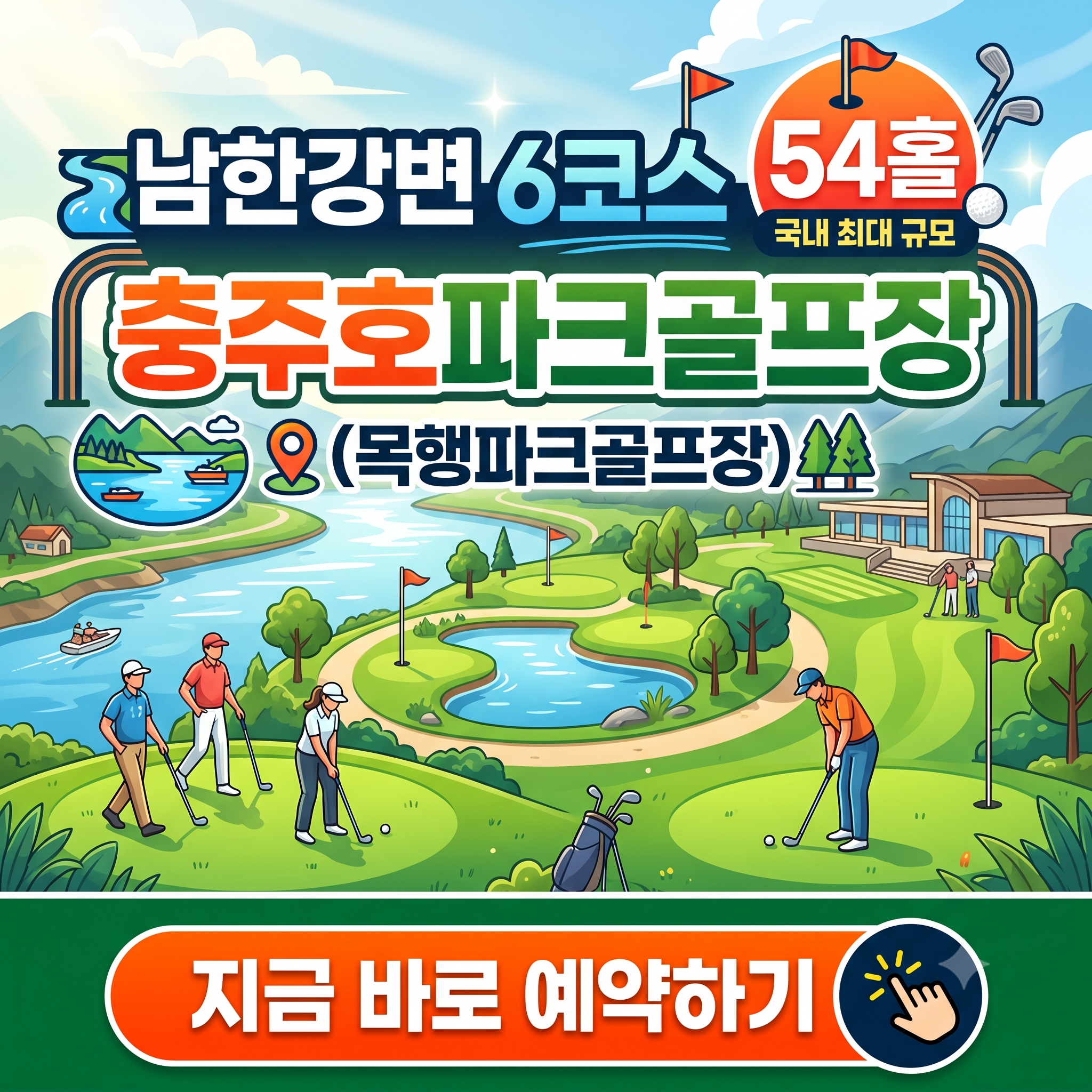 남한강뷰 6코스 54홀, 충주호파크골프장 요금·예약 완벽정리 (위치·코스)