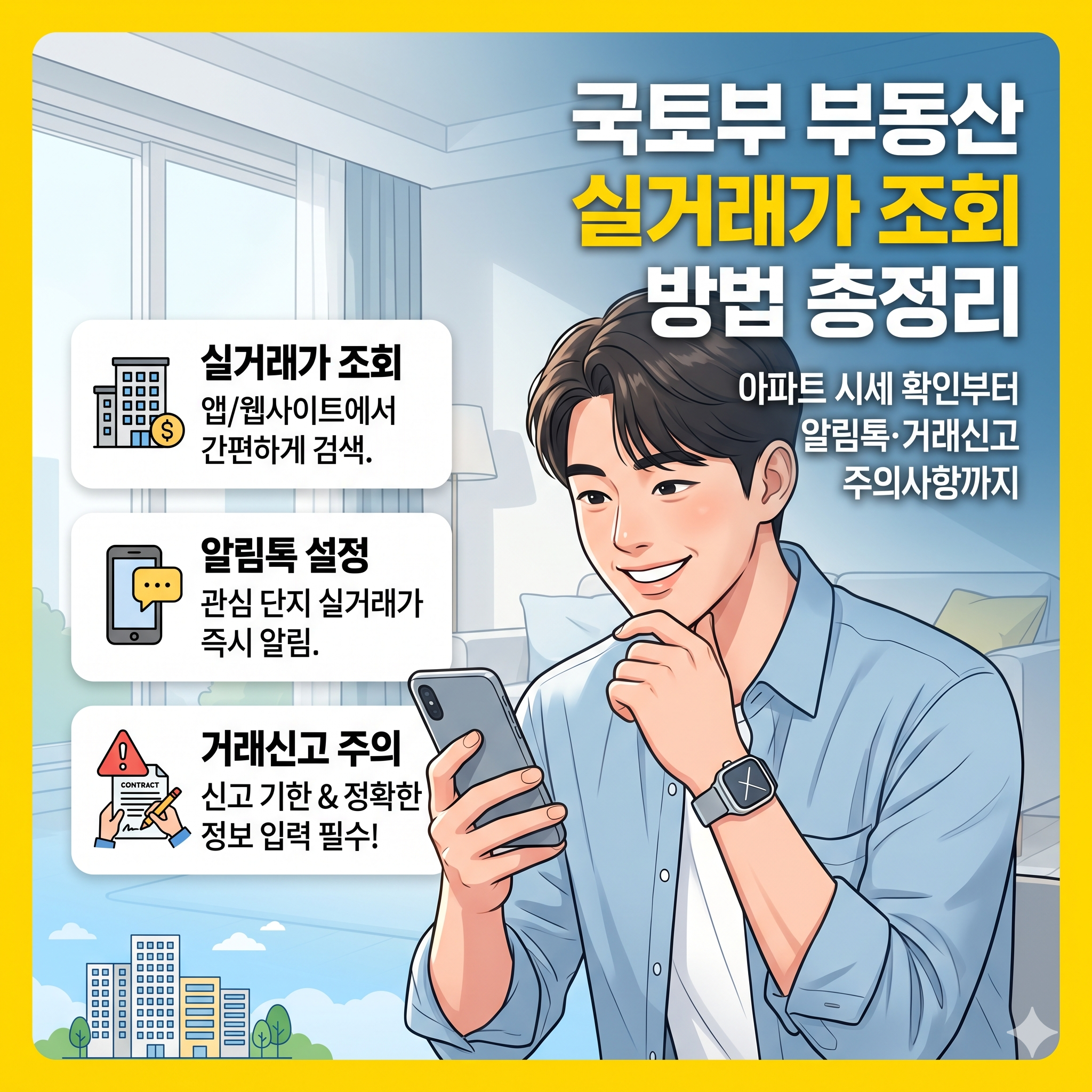 국토부 부동산 실거래가 조회 방법 총정리｜아파트 시세 확인부터 알림톡&middot;거래신고 주의사항까지