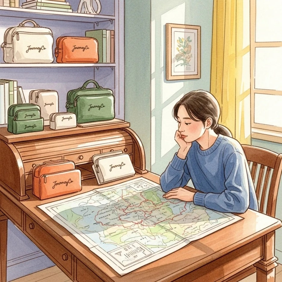 여행 계획을 세우는 듯한 북촌 팝업 서재 공간