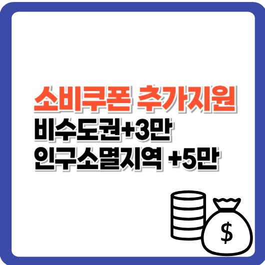 소비쿠폰 비수도권 3만, 인구소멸지역 5만 추가지원