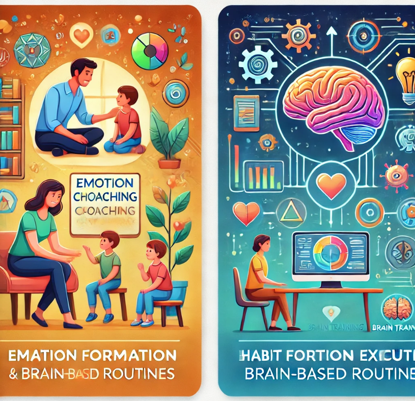 감정코칭과 뇌기반 루틴의 효과 차이 (습관, 실행력, 뇌훈련)