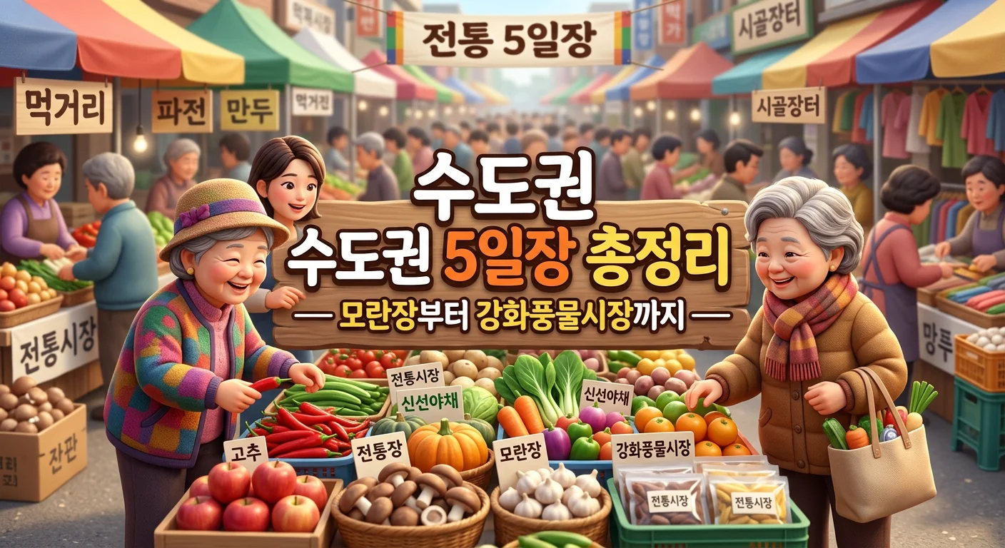 수도권 5일장 총정리 &mdash; 모란장부터 강화풍물시장까지 (서울&middot;인천&middot;경기)