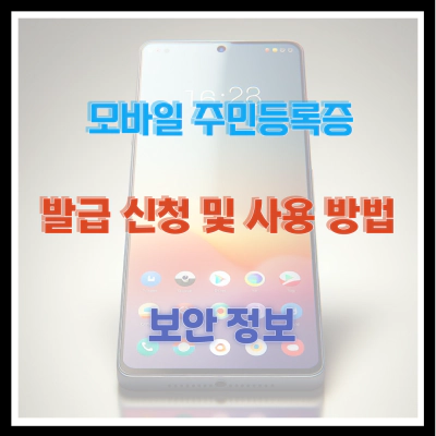 모바일 주민등록증 발급 신청 및 사용 방법 보안 정보