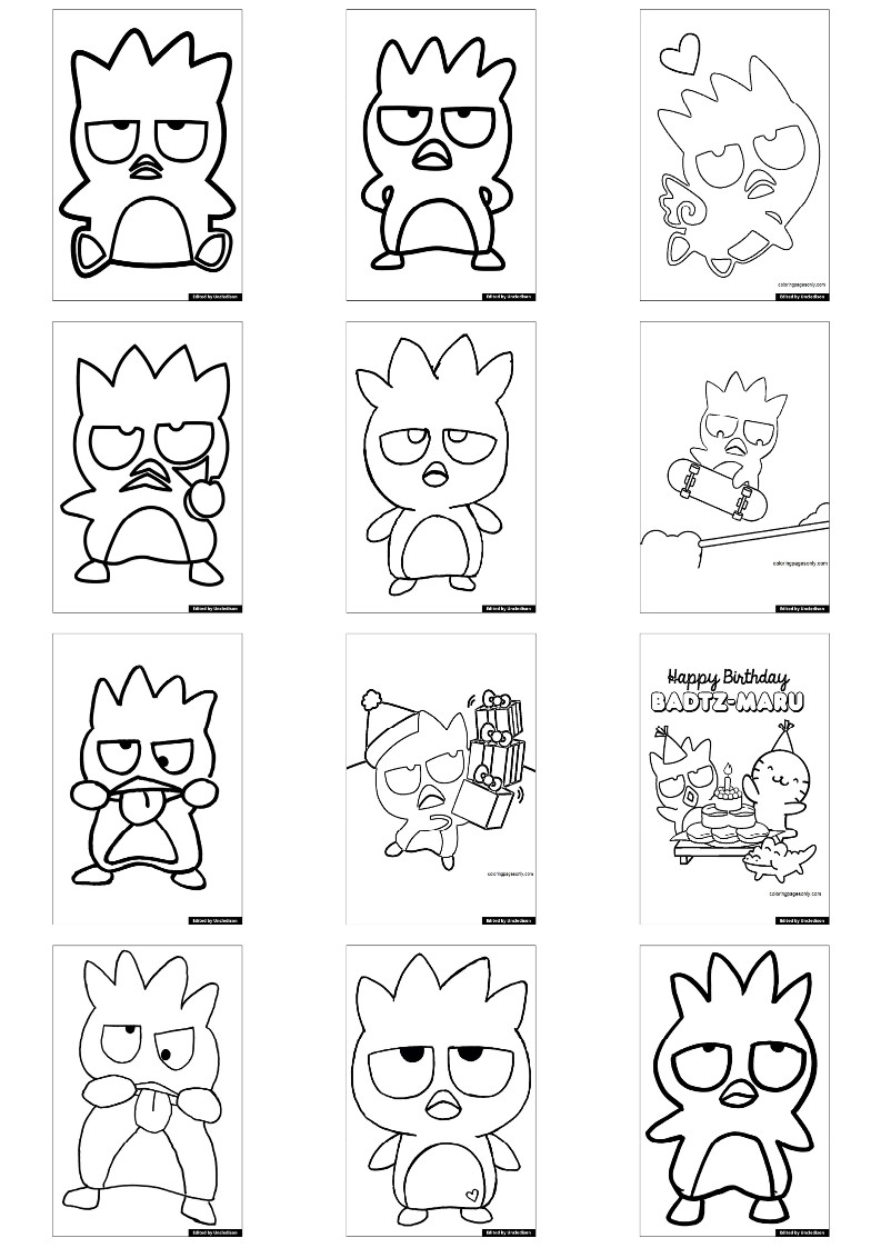 배드바츠마루 색칠공부 도안