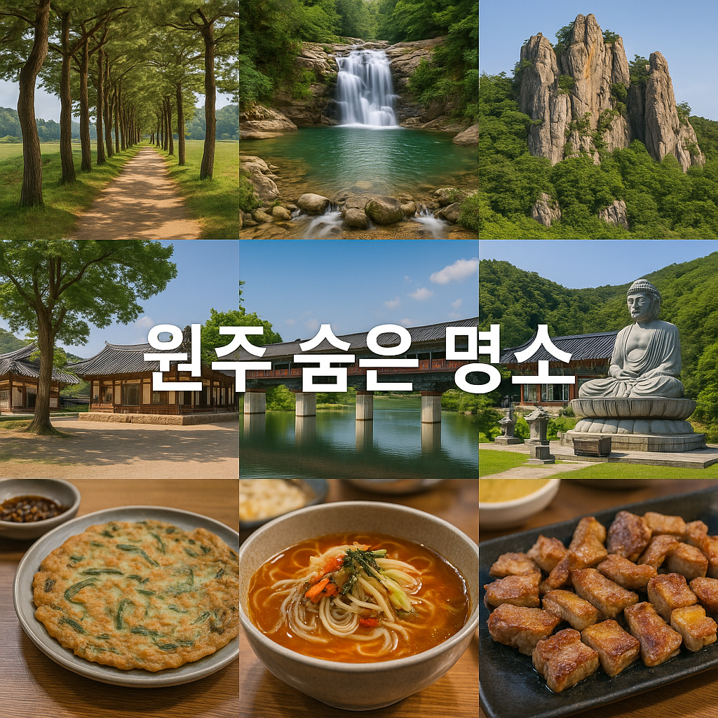 원주 숨은 명소 (자연, 문화코스, 식도락)