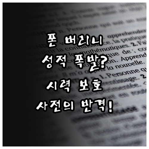 스마트폰 대신 전자사전 사용하는 이유..