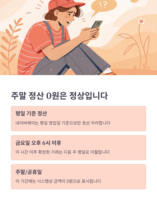 주말 정산 0원은 정상 입니다