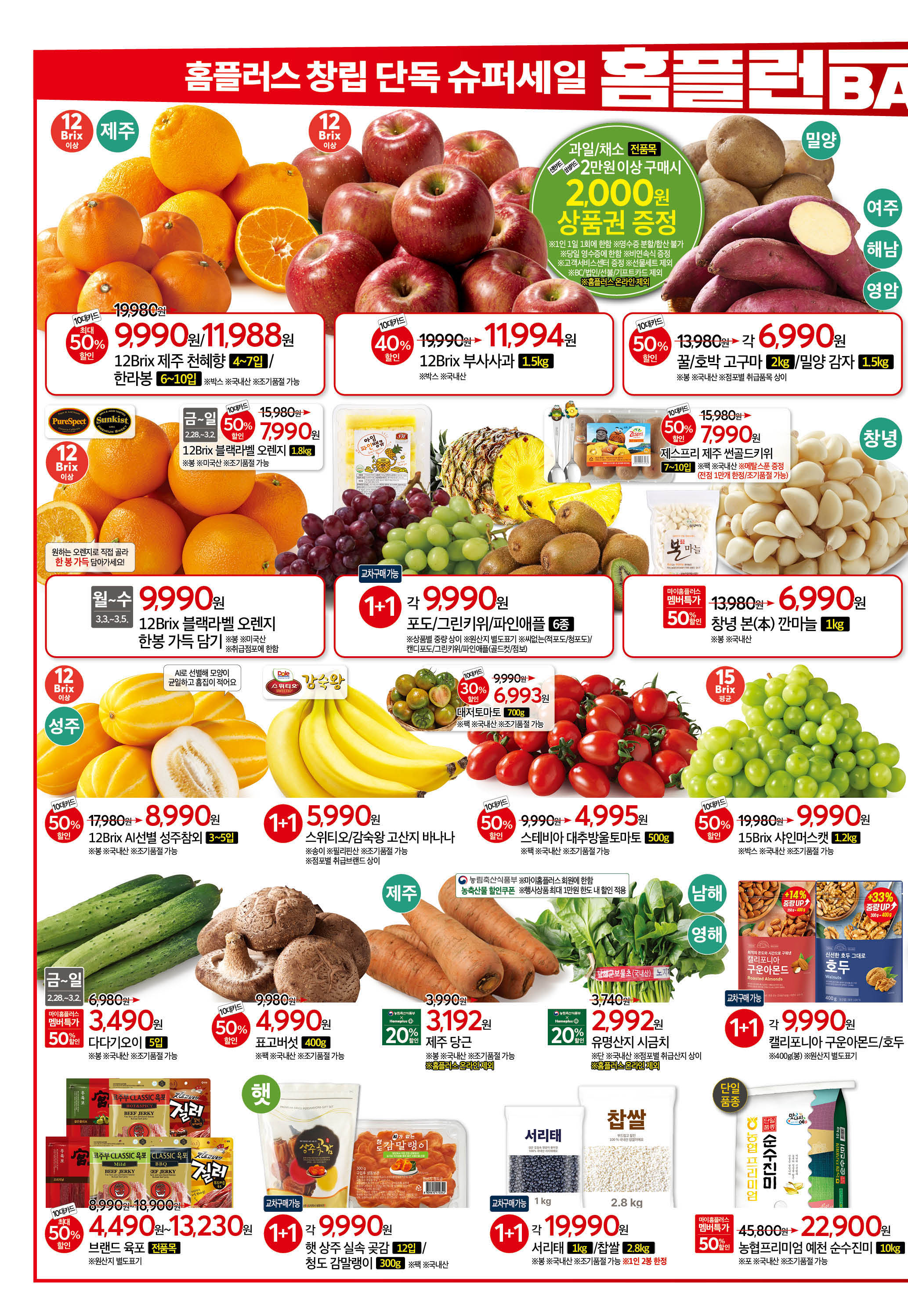 홈플런 종이전단지 할인목록 세일 2025-4