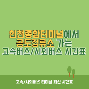 인천종합터미널에서 공도정류소 가는 고속버스_시외버스 시간표 최신정보