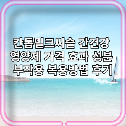 칸톱밀크씨슬 간건강 영양제 가격 효과 성분 부작용 복용방법 후기