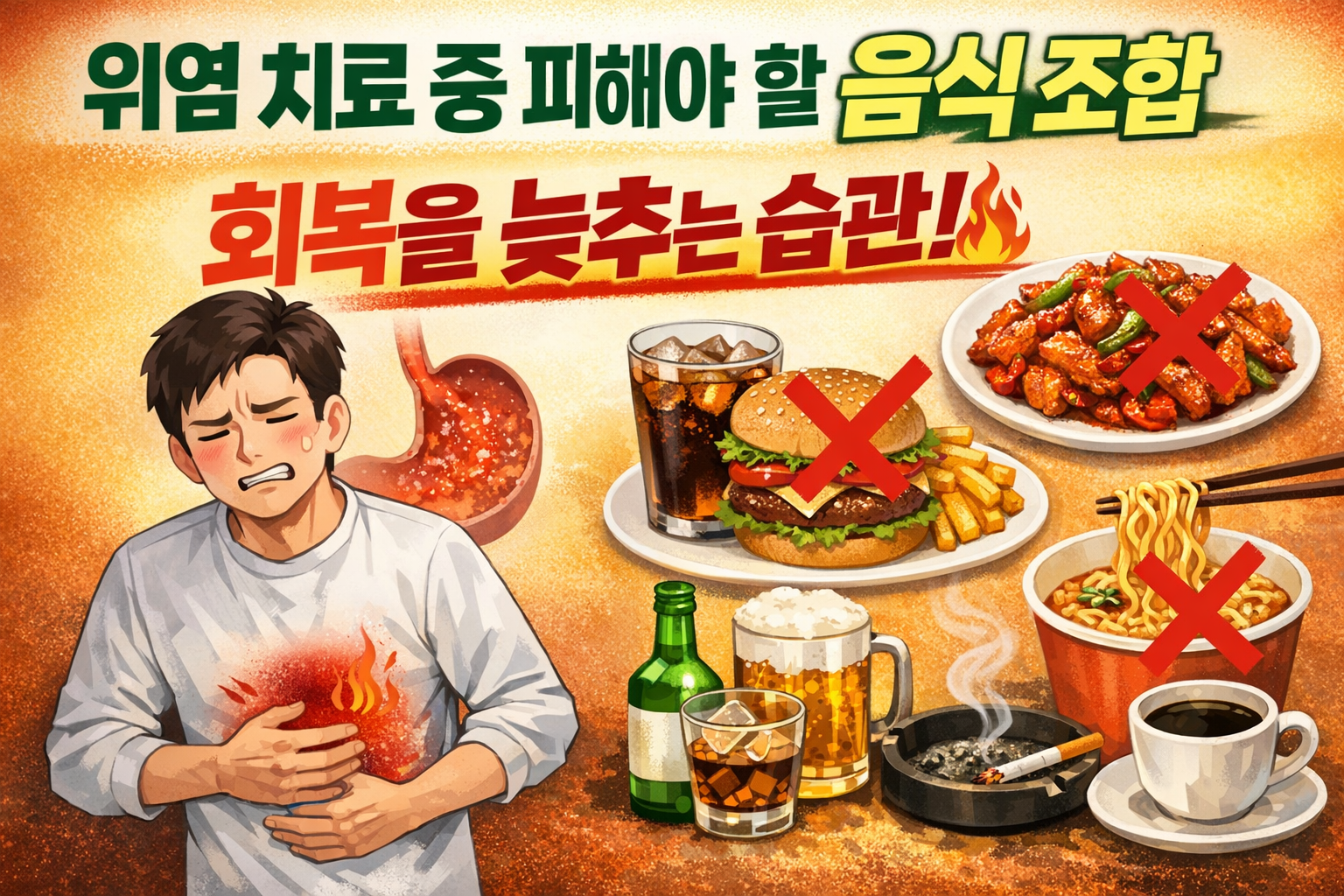 위염 회복을 방해하는 음식