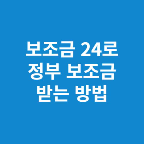 보조금 24로 정부 보조금 받는 방법