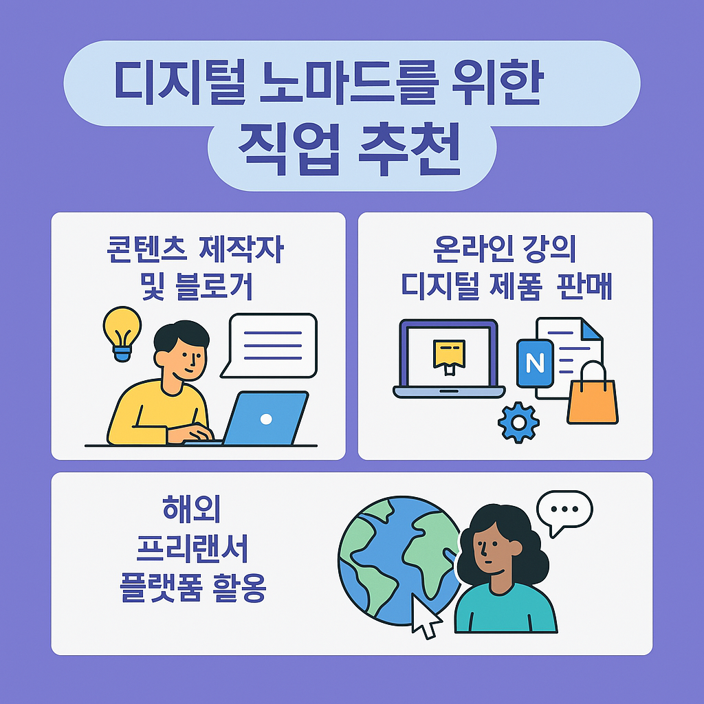 디지털 노마드를 위한 직업 추천