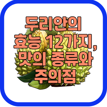 두리안의 효능 12가지, 맛의 종류와 주의점