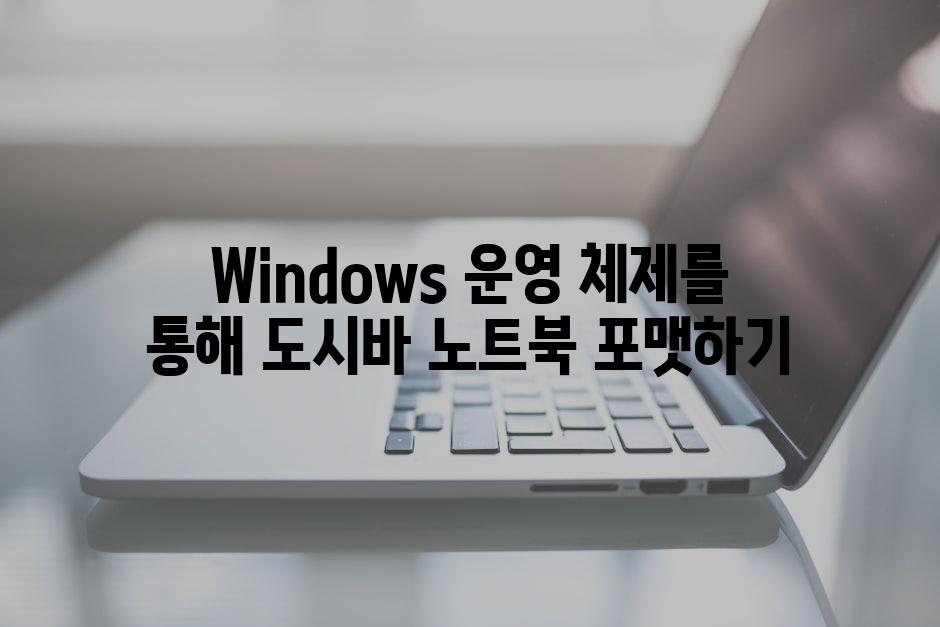 Windows 운영 체제를 통해 도시바 노트북 포맷하기