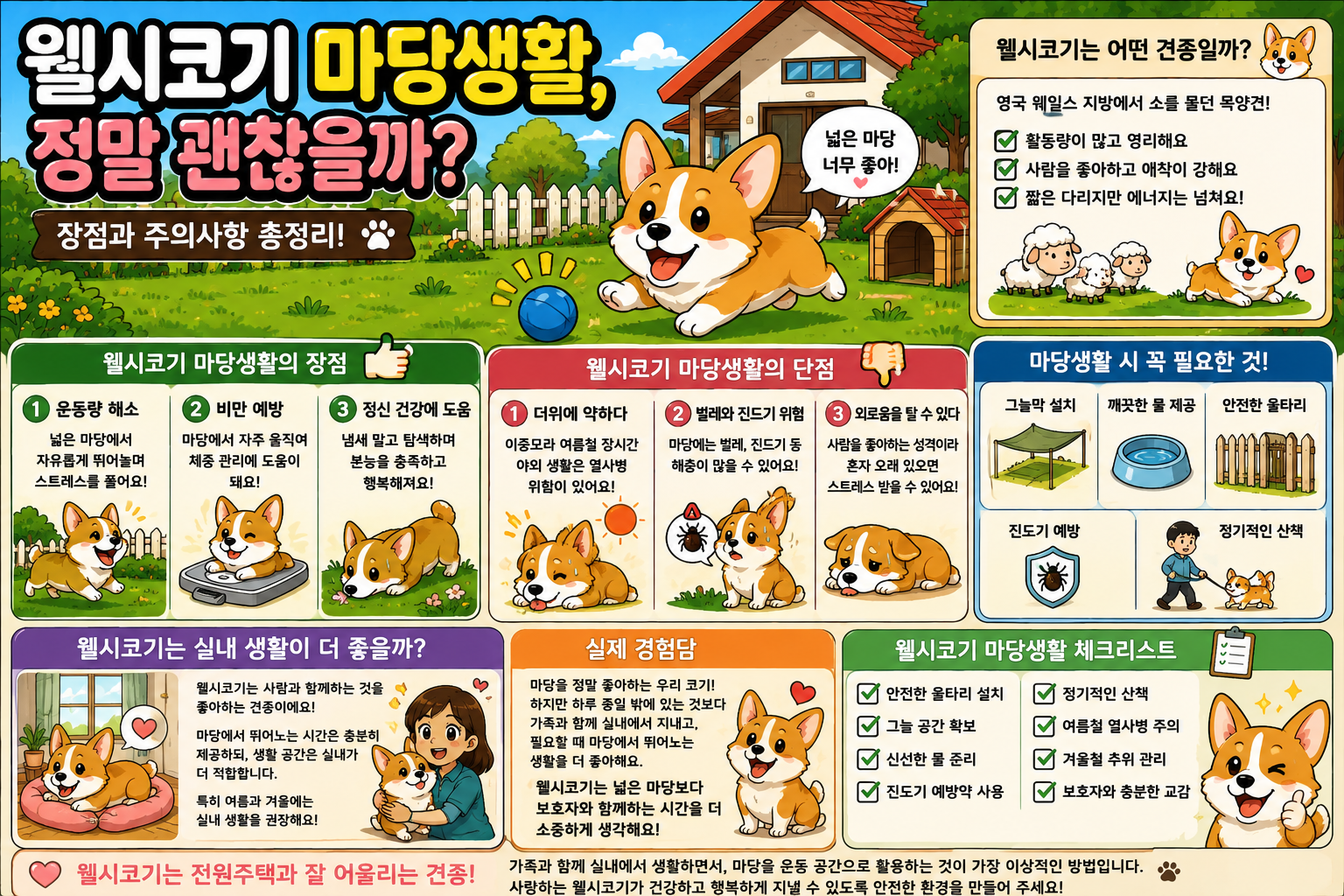 웰시코기 마당생활