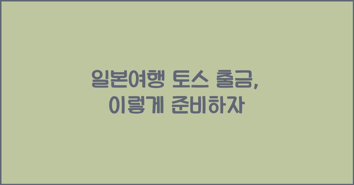 일본여행 토스 출금