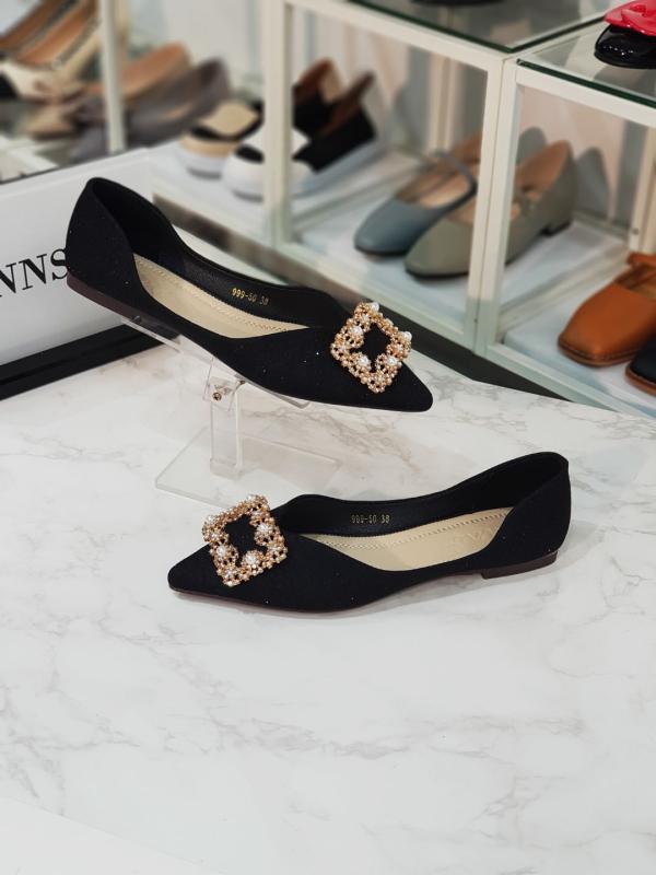 한슈 벨라스 스틸레토 스퀘어큐빅 플랫 단화 mno HS65999-50