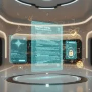 수이-구글: 디지털 계약서와 홀로그램 인터페이스가 표시된 미래형 Mandate 시스템 관리 화면을 상징적으로 구현한 이미지.