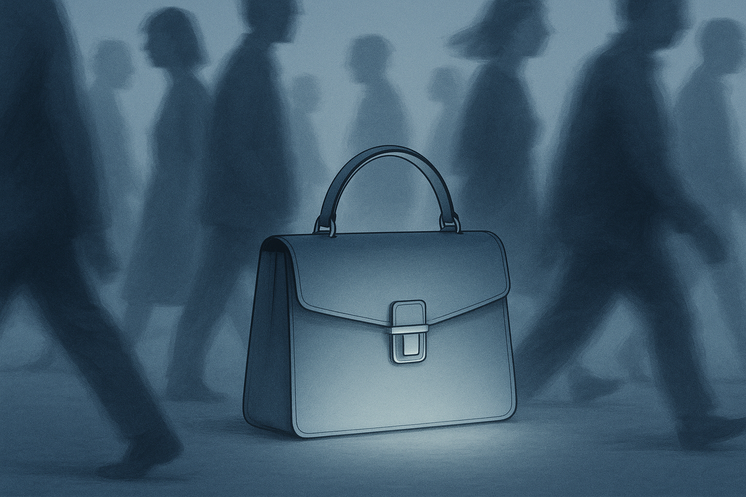 명품 가방과 3초 만에 잊혀짐을 표현한 일러스트