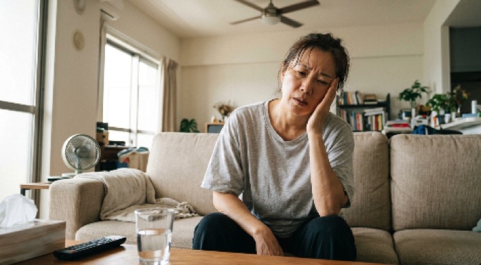 건강 변화 원인 살펴보는 장면