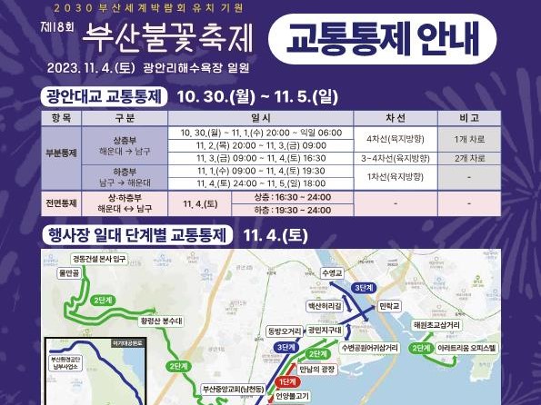 부산불꽃축제 교통통제 안내