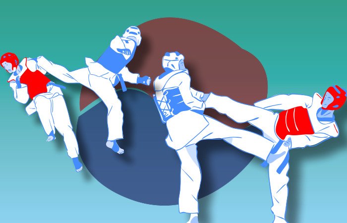 태권도-경기를하는-모습