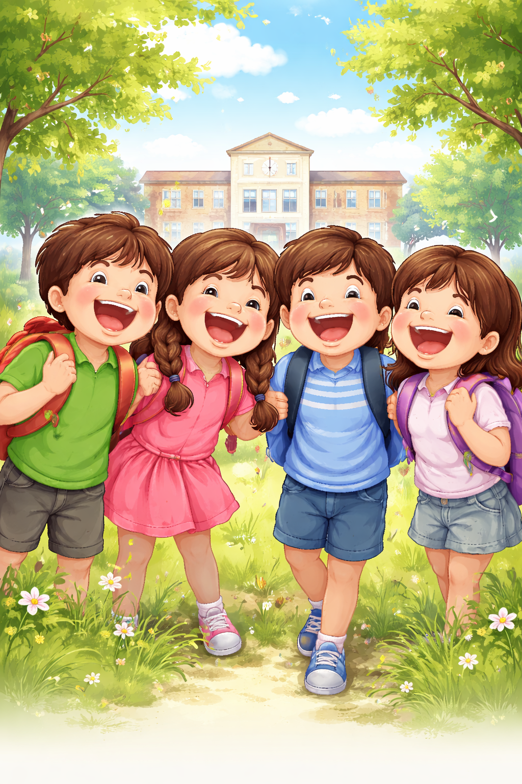 초등학생들 이미지 일러스트