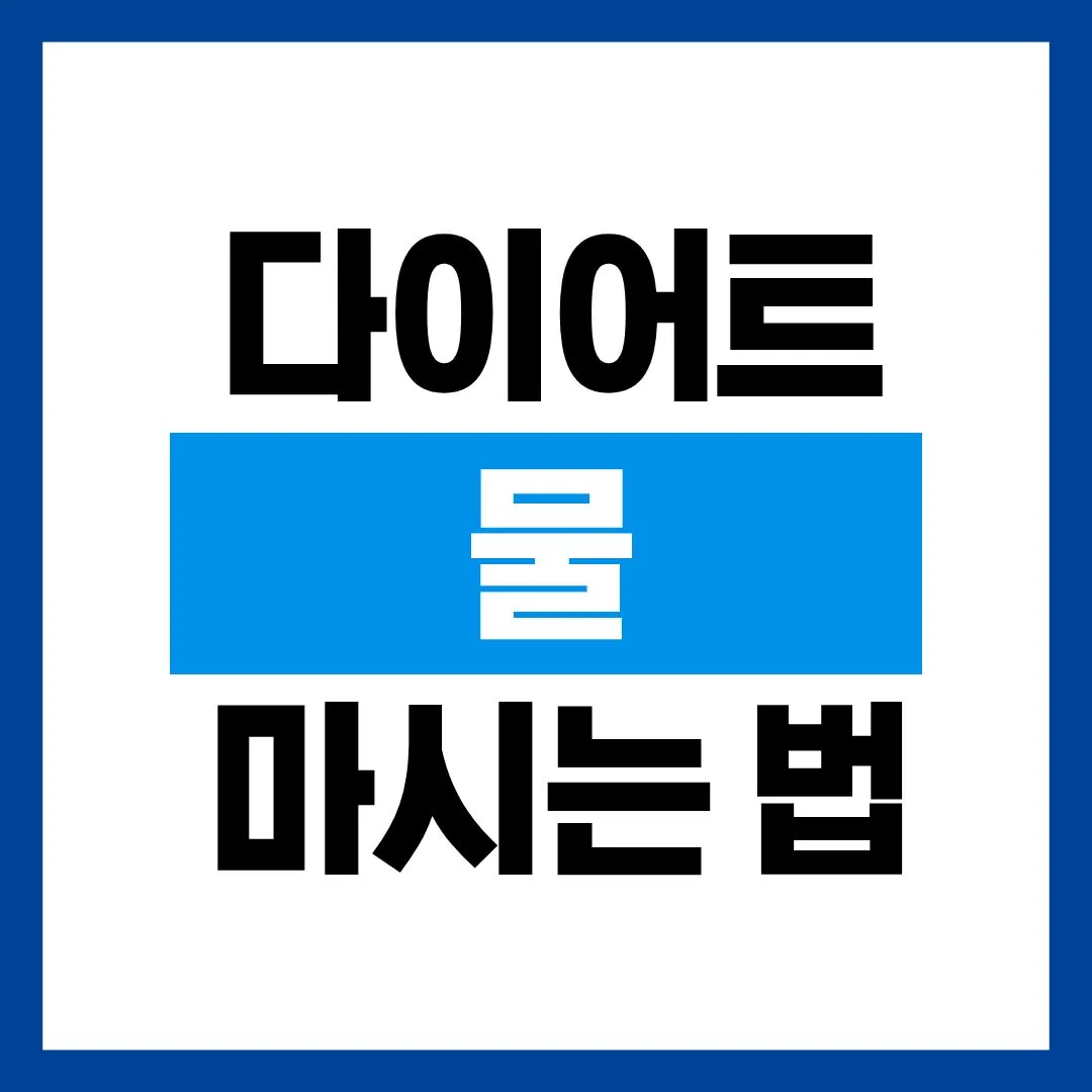 다이어트 물 마시는 법