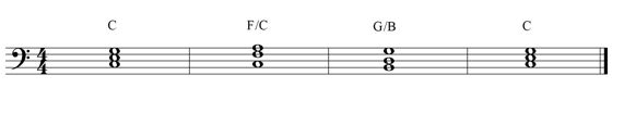 왼손 베이스 코드: C-F-G-C