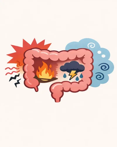 장 기능 이상을 표현한 그림