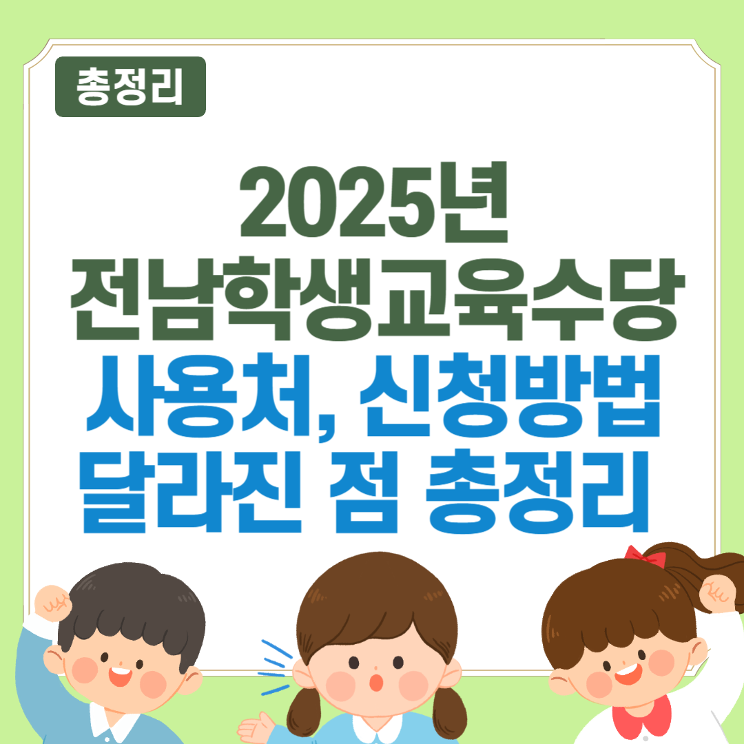2025 전남학생교육수당 사용처, 신청하기, 바우처카드 신청, Q&amp;A