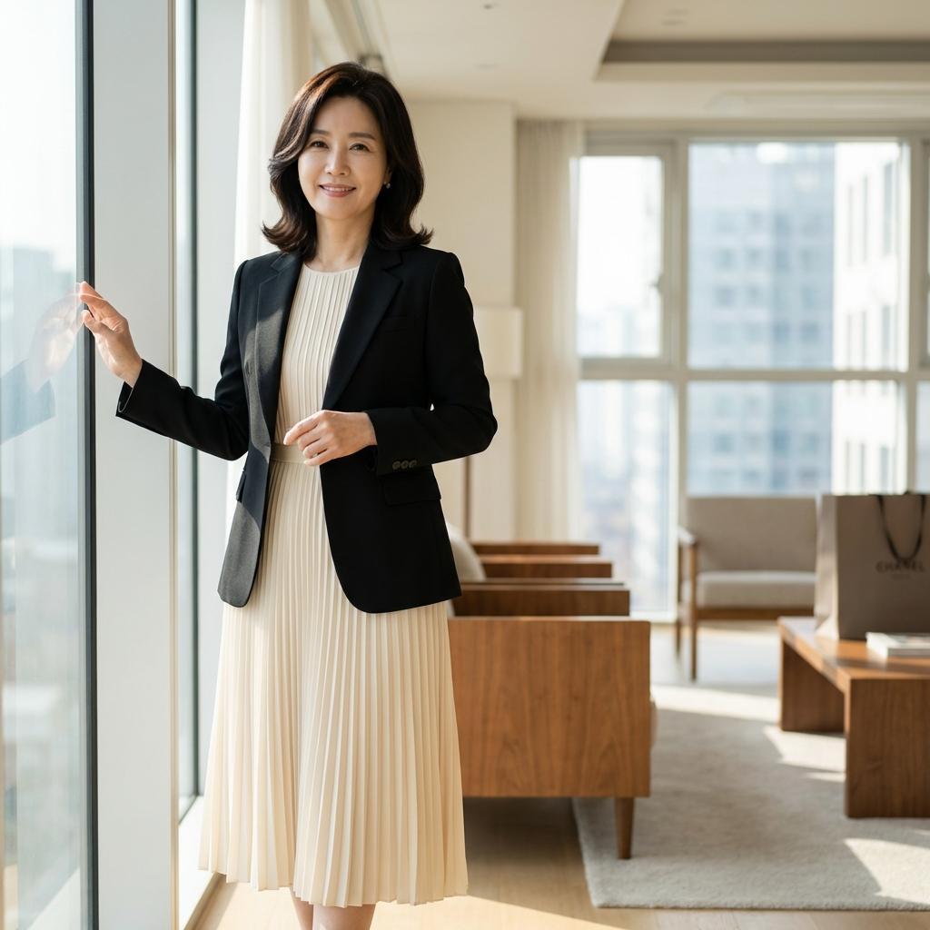 상복 같지 않은 50대 블랙 자켓 연출법