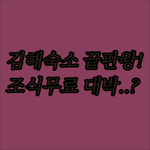 김해 시내 숙소 비교 분석 조식 무료..