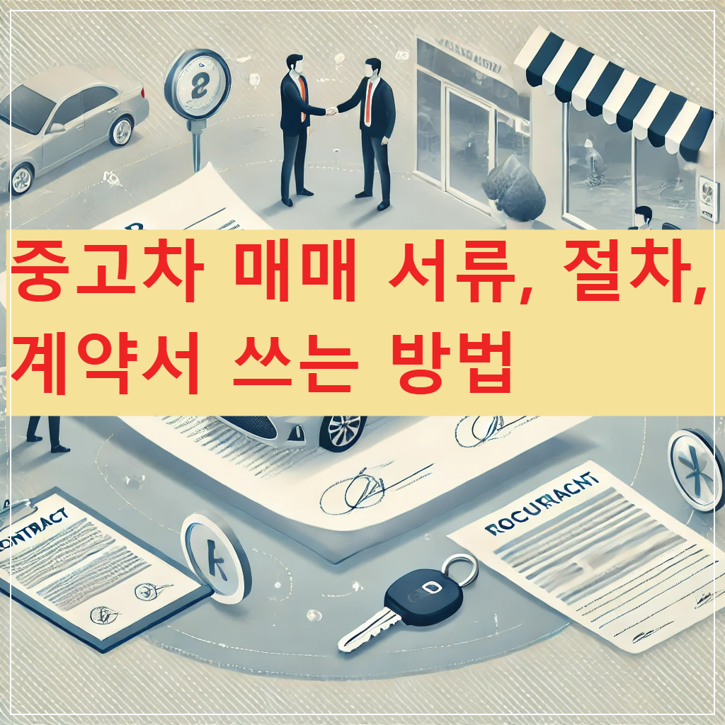 중고차 -매매 -서류-, 절차- 계약서 -쓰는 방법