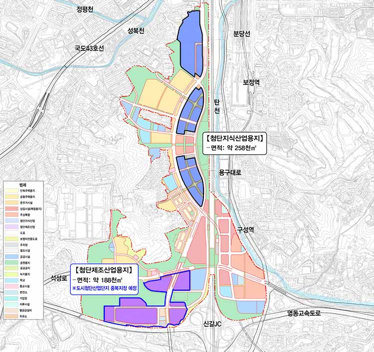 용인 플랫폼시티 산업용지 토지이용 계획도