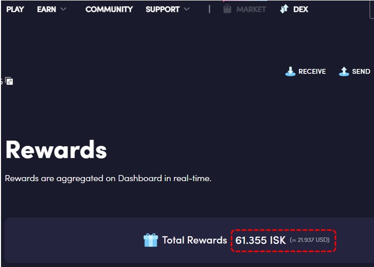 ISKRA 노드 스테이킹 반일 수익