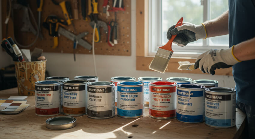 다양한 페인트 종류를 선택하고 있는 모습