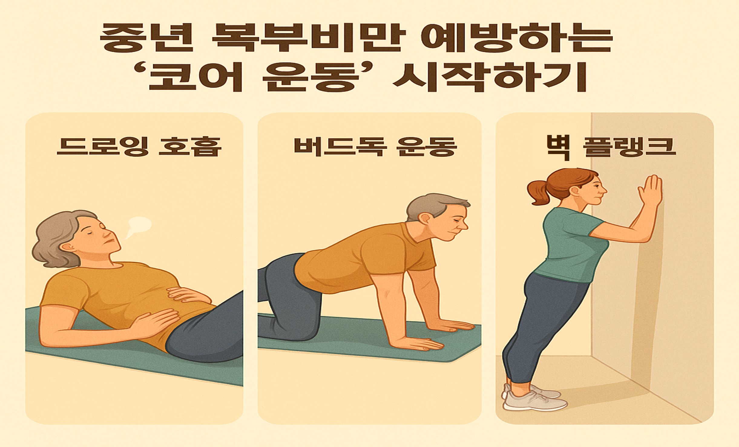 복부비만 예방 코어 운동 3단계