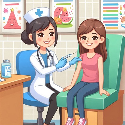 프랙타주를 맞는 여자