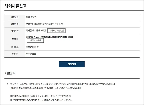 해외체류신고-신청방법