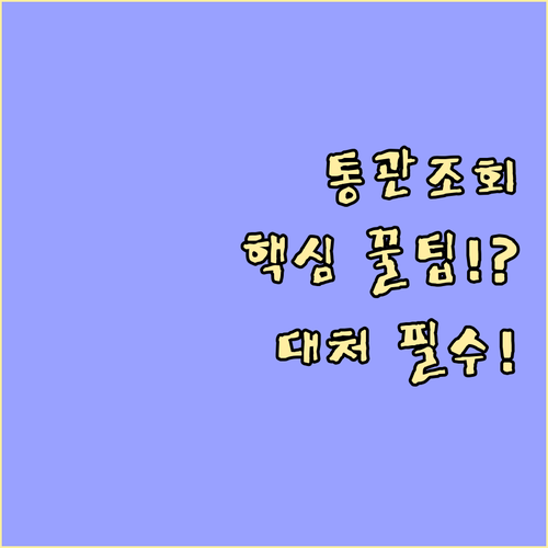 유니패스 통관조회 M B/L H B/..