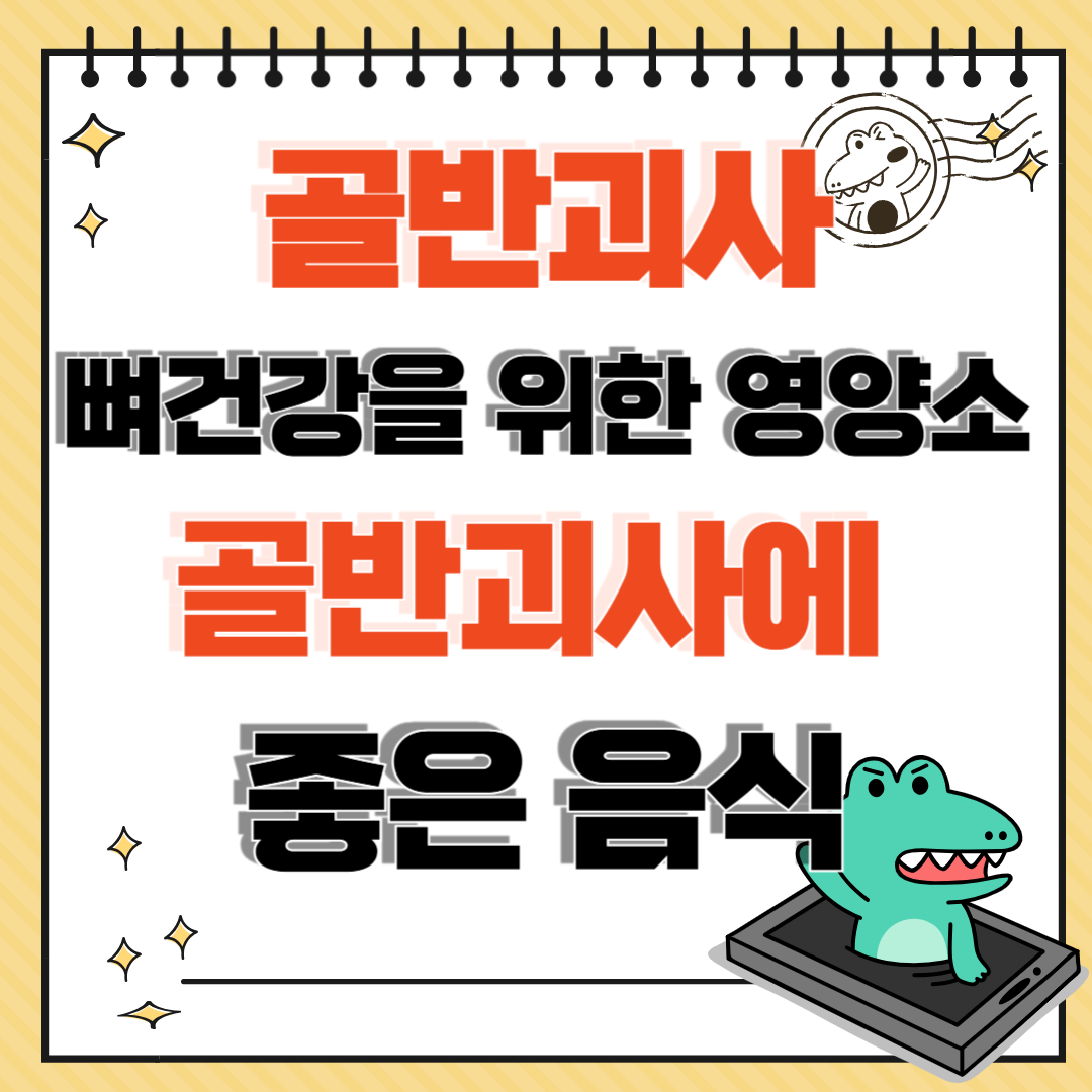 골반괴사/ 뼈 건강을 위한 영양소 / 골반괴사에 좋은 음식