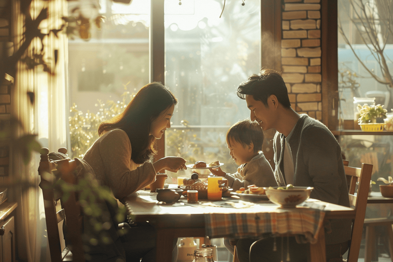 식사하고-있는-아이와-부모