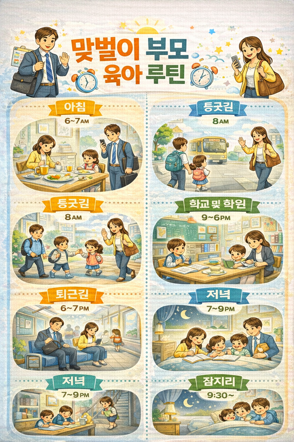 맞벌이 부모 육아 루틴 관련 사진