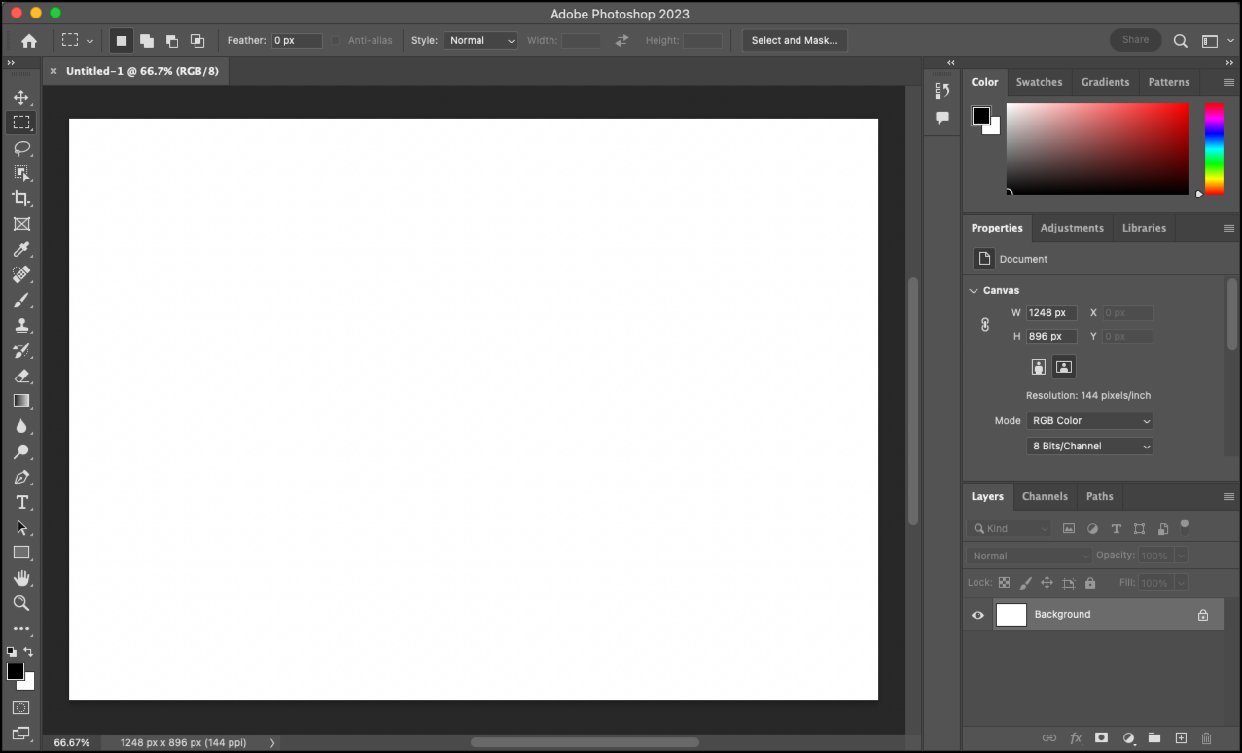 adobe photoshop 2023 실행 화면