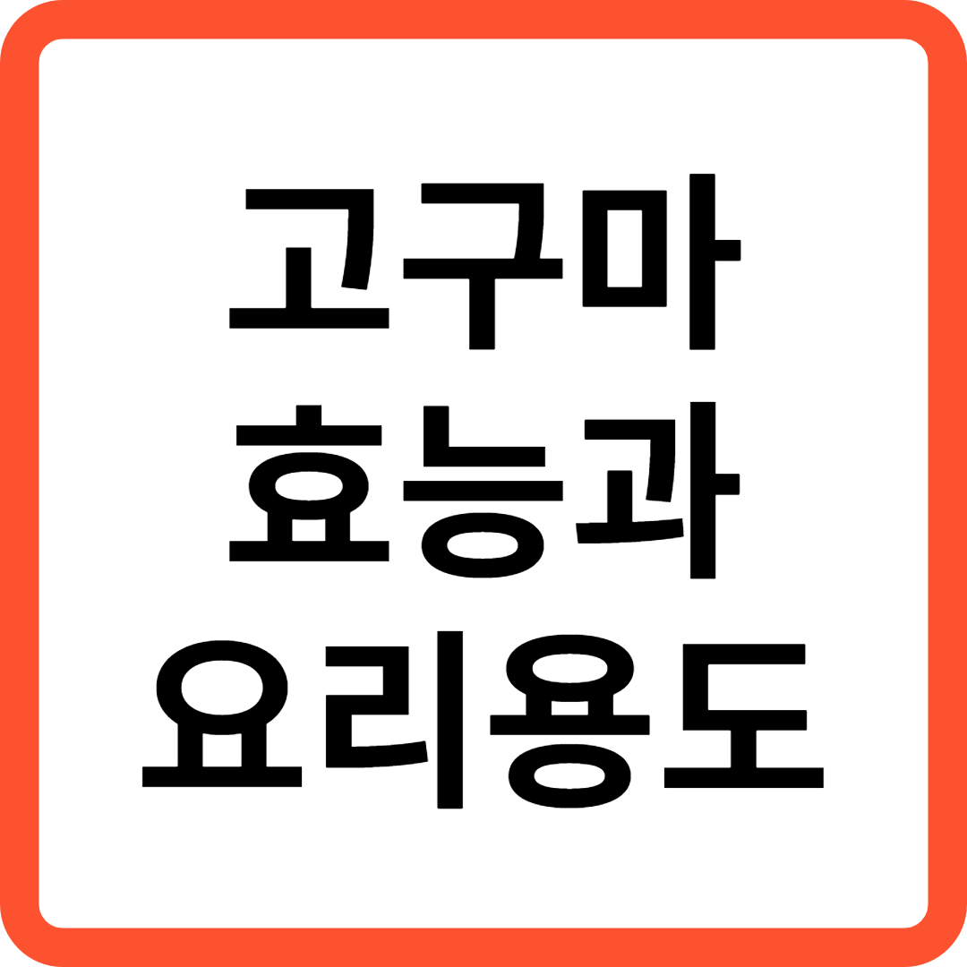 고구마 효능과 요리 용도
