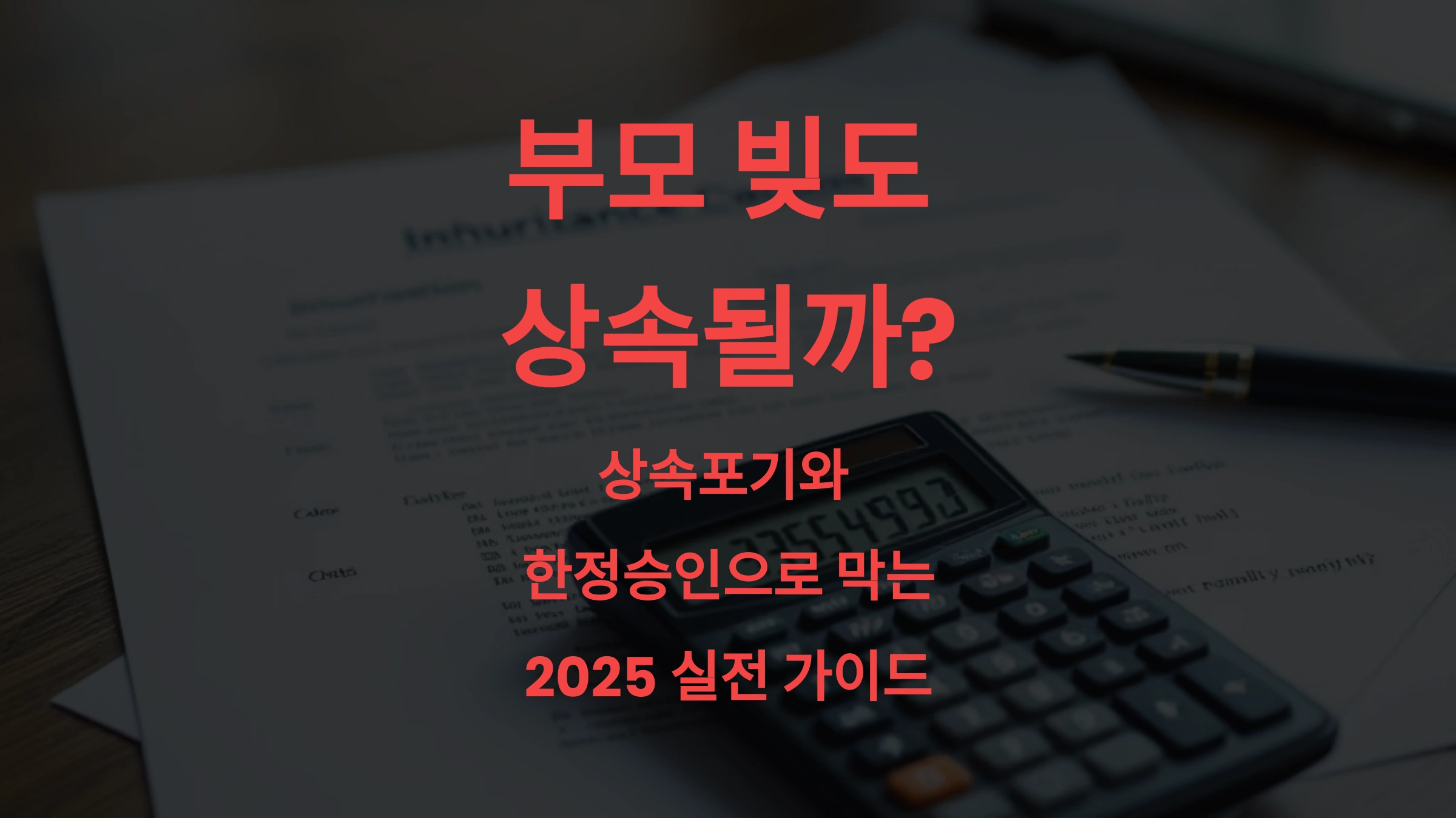 부모 빚도 상속될까 상속포기와 한정승인으로 막는 2025 실전 가이드