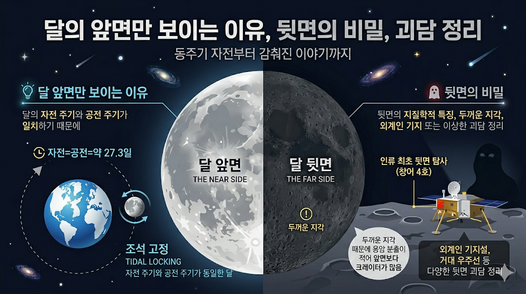 달 뒷면을 볼 수 없는 이유, 지질학적 비밀과 괴담